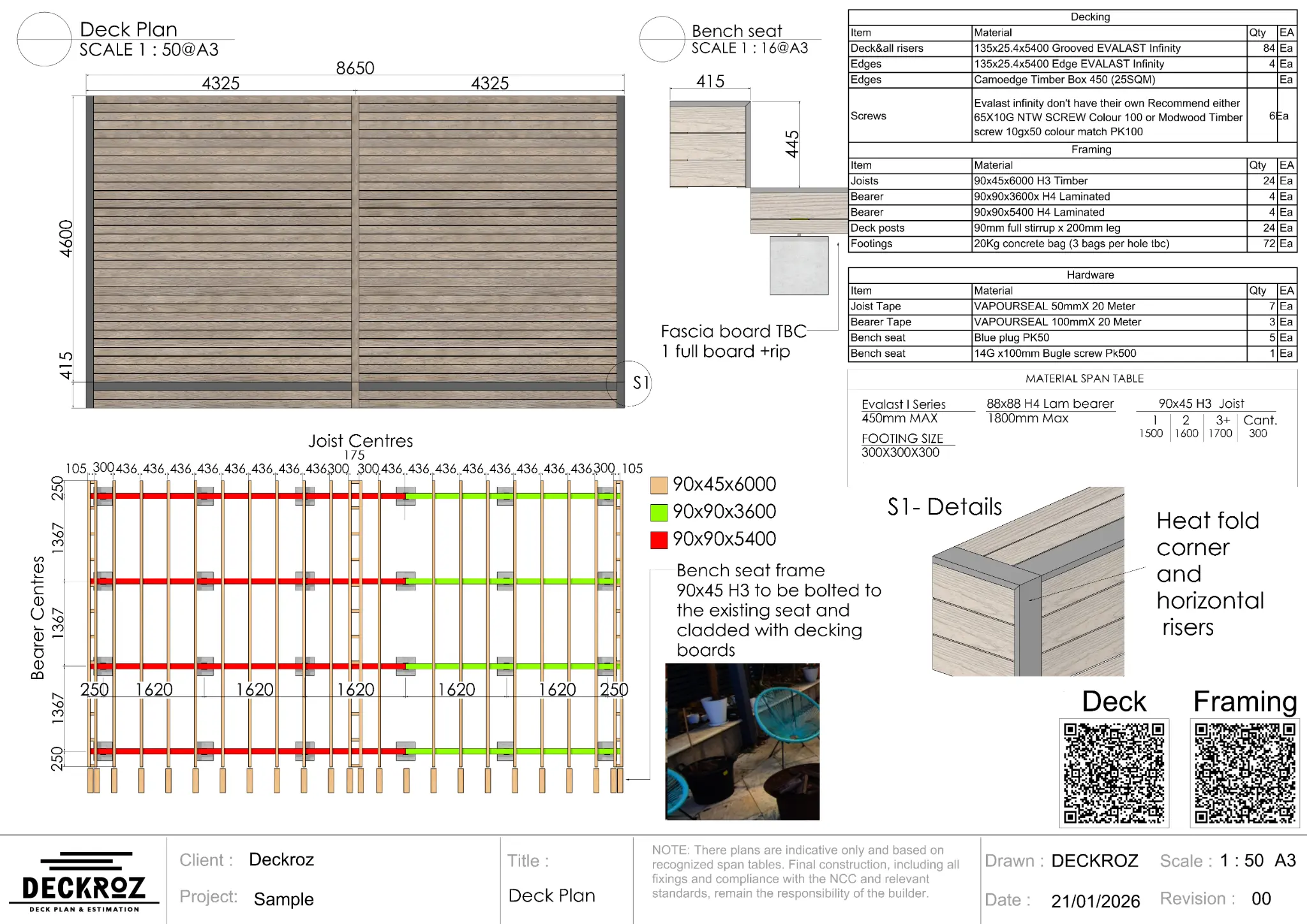 Deck Plan Elevations